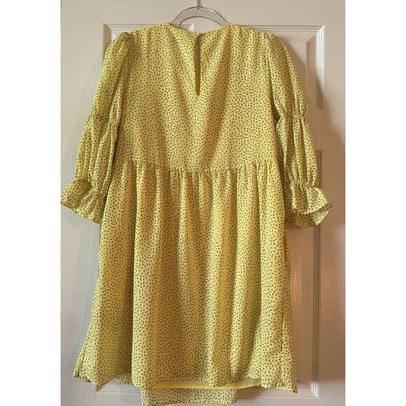 Who What Wear Womens Yellow Short Shift Baby Doll Dress Ruffle Sleeves Size S - Picture 6 of 7